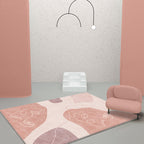 Modernist Abstract Rug Pink Polyester Rug Non-Slip Back Washable Pet-Friendly Rug for Home