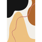 Modernist Color Block Rug Beige and Yellow Polyester Rug Non-Slip Back Washable Pet-Friendly Rug for Bedroom