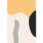 Modernist Color Block Rug Beige and Yellow Polyester Rug Non-Slip Back Washable Pet-Friendly Rug for Bedroom