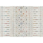 Stylish geometric pattern rug with flowers white and red Moroccan rug polyester pet-friendly non-slip back washable area rug for living room