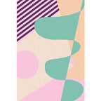 Multicolor Abstract Stripe Pattern Rug Polyester Modern Rug Washable Non-Slip Pet-Friendly Rug for the Living Room
