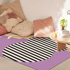 Multicolor Abstract Stripe Pattern Rug Polyester Modern Rug Washable Non-Slip Pet-Friendly Rug for the Living Room