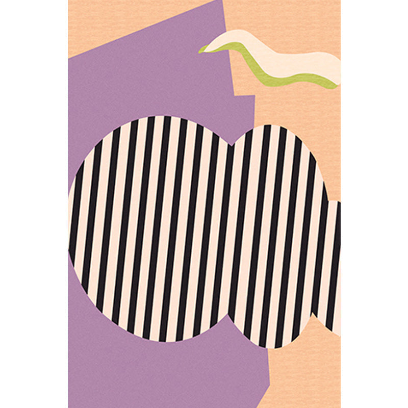 Multicolor Abstract Stripe Pattern Rug Polyester Modern Rug Washable Non-Slip Pet-Friendly Rug for the Living Room