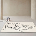 Creative Scandinavian Area Rug Beige Abstract Rug Pet-Friendly Non-Slip Washable Carpet for Decoration