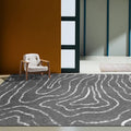Modern water color pattern carpet with swirl stripes Multicolor polyester rug washable pet-friendly non-slip rug for the living room