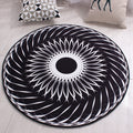 Black and White Moroccan Carpet Polyester Flower Pattern Carpet Pet Friendly Washable Non-Slip Back Carpet for Decoration