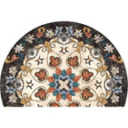 Bohemian Floral Pattern Rug Multicolored Polyester Rug Machine Washable Non-Slip Backing Rug for Living Room