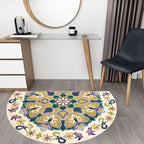 Bohemian Floral Pattern Rug Multicolor Polyester Rug Machine Washable Non-Slip Back Rug for Living Room