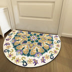 Bohemian Floral Pattern Rug Multicolor Polyester Rug Machine Washable Non-Slip Back Rug for Living Room