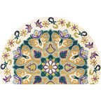 Bohemian Floral Pattern Rug Multicolored Polyester Rug Machine Washable Non-Slip Backing Rug for Living Room