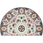 Bohemian Floral Pattern Rug Multicolor Polyester Rug Machine Washable Non-Slip Back Rug for Living Room