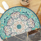 Bohemian Floral Pattern Rug Multicolor Polyester Rug Machine Washable Non-Slip Back Rug for Living Room