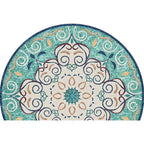 Bohemian Floral Pattern Rug Multicolor Polyester Rug Machine Washable Non-Slip Back Rug for Living Room