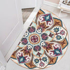 Bohemian Floral Pattern Rug Multicolor Polyester Rug Machine Washable Non-Slip Back Rug for Living Room