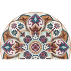 Bohemian Floral Pattern Rug Multicolor Polyester Rug Machine Washable Non-Slip Back Rug for Living Room