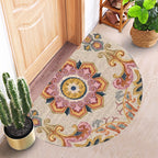 Bohemian Floral Pattern Rug Multicolor Polyester Rug Machine Washable Non-Slip Back Rug for Living Room