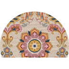 Bohemian Floral Pattern Rug Multicolor Polyester Rug Machine Washable Non-Slip Back Rug for Living Room