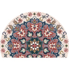 Bohemian Floral Pattern Rug Multicolor Polyester Rug Machine Washable Non-Slip Back Rug for Living Room