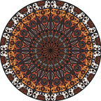 Moroccan Circle Pattern Carpet with Flower Multicolor Polyester Carpet Washable Pet Friendly Non-Slip Rug for Living Room