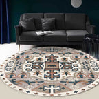 Stylish tribal floral pattern rug Multicolored Moroccan rug Polyester Pet-friendly non-slip backing Washable rug for the living room