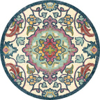 Stylish tribal floral pattern rug Multicolored Moroccan rug Polyester Pet-friendly non-slip backing Washable rug for the living room