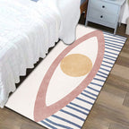 Novelty Eye Pattern Rug Pink Polyester Rug Non-Slip Back Washable Pet-Friendly Rug for Home