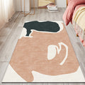 Orange and Black Color Block Carpet Polyester Modern Carpet Washable Anti-Slip Pet Friendly Area Carpet for Living Room