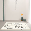 Casual Beige Modernist Carpet Polyester Abstract Carpet Washable Pet-Friendly Non-Slip Carpet for the Living Room