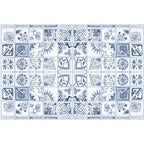 Moroccan azulejo pattern rug Multicolored polyester rug washable pet-friendly non-slip area rug for the living room
