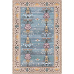 Pink Shabby Chic Carpet Polyester Tribal Floral Pattern Carpet Pet-Friendly Washable Non-Slip Back Carpet for Decoration