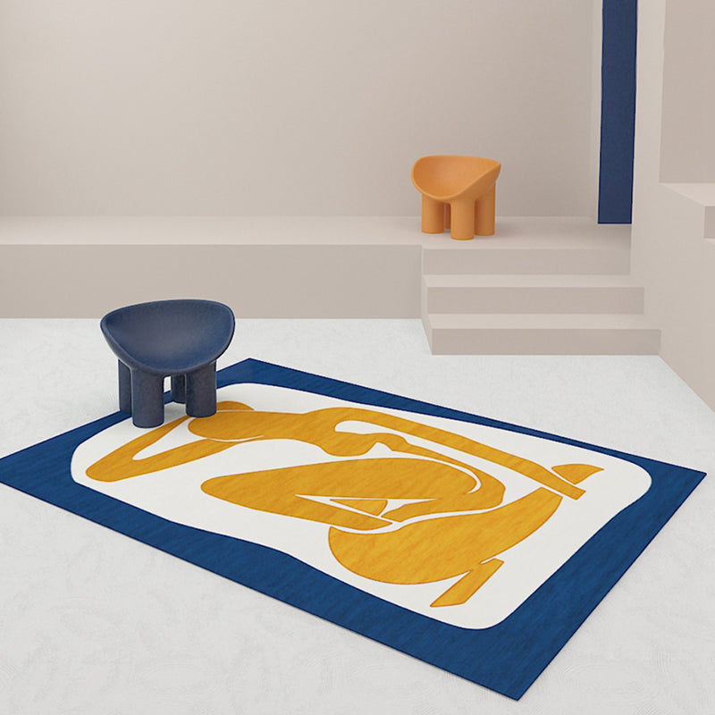 Unique Brown Modernist Carpet Polyester Abstract Carpet Washable Pet-Friendly Non-Slip Rug for Living Room
