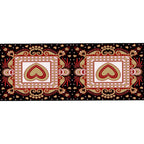Unique heart pattern rug Black and Green Moroccan rug Polyester Pet-friendly Non-slip backing Washable rug for the living room