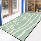 Unique Heart Pattern Rug Black and Green Moroccan Rug Polyester Pet-Friendly Non-Slip Back Washable Rug for the Living Room