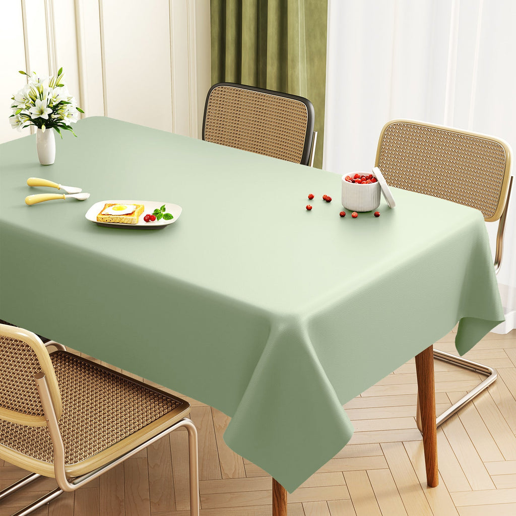 Lambskin Tablecloth Solid Color Wash-Free Oil-Proof Waterproof Light Luxury Coffee Table Table Mat Hot-Resistant Rectangular Tablecloth