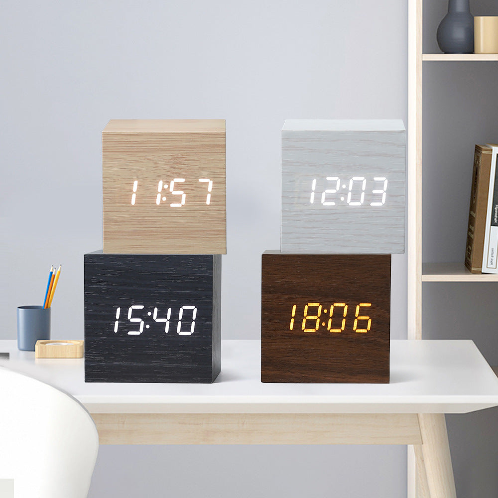 BowLtt|Square Digital Clock Thermometer(Material: Sleek Body; Function: Time Display Temperature Monitoring; Application: Bedside Placement, Home Decoration)