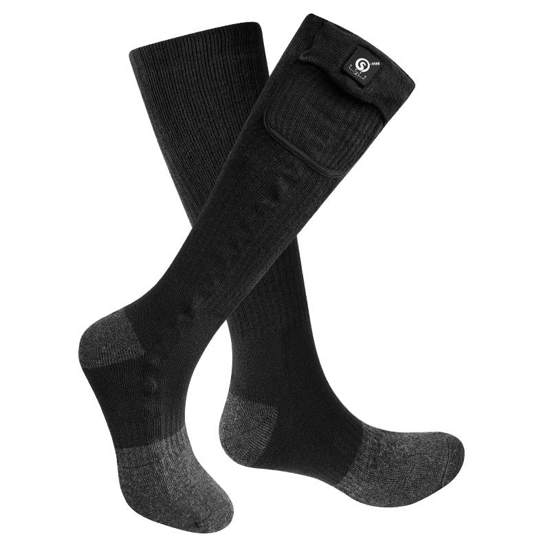 丨 Rechargeable Electric Heating Ski Socks (washable, thermal fabric, foot warmer function, for winter skiing & cold weather outdoor use)