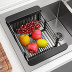 Retractable Drainage Rack+Wash&Store/Plate Organizer/Adjustable Size