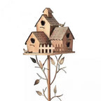 European Metal Bird House+Garden Yard/Craft Decoration