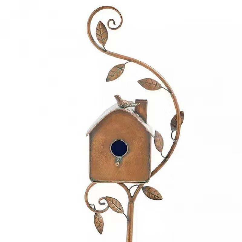 European Metal Bird House+Garden Yard/Craft Decoration