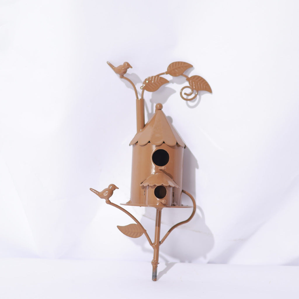 European Metal Bird House+Garden Yard/Craft Decoration