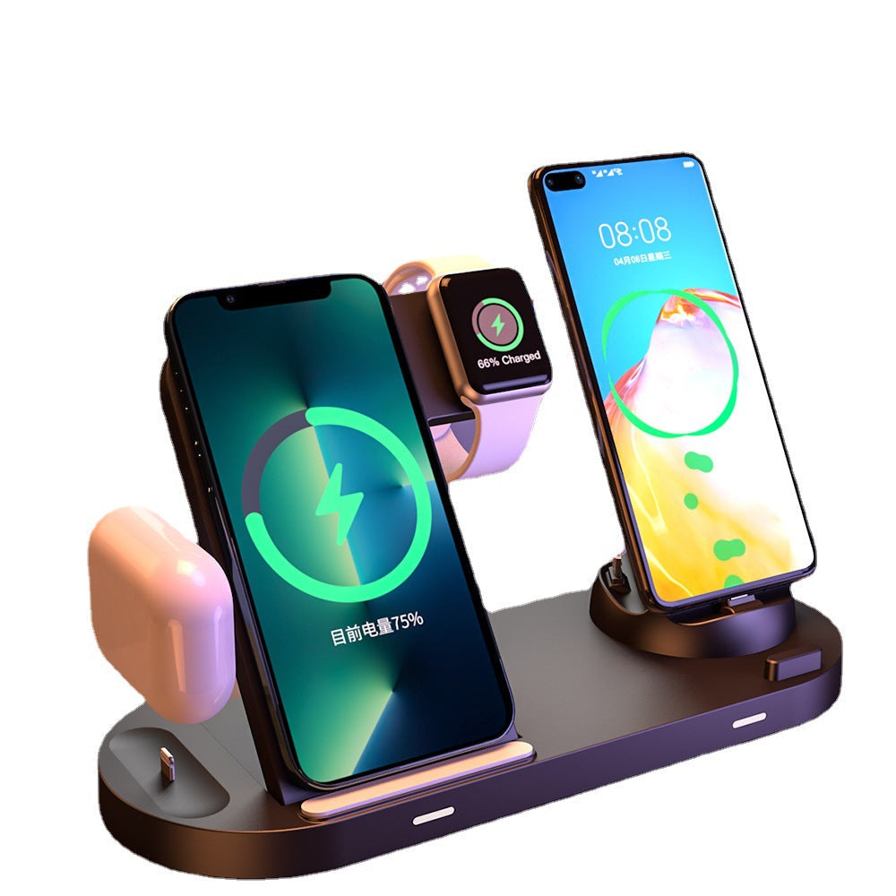 6 in 1 Wireless Charger+Foldable Stand/Multi-Function Fast Charging