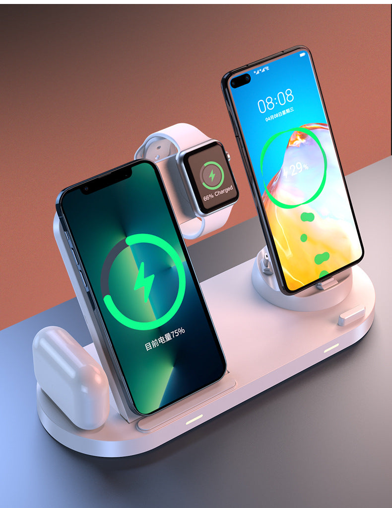 6 in 1 Wireless Charger+Foldable Stand/Multi-Function Fast Charging