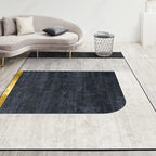 Modernist Geometric Pattern Rug with Strips Multicolor Polyester Rug Non-Slip Back Washable Pet Friendly Carpet for Home