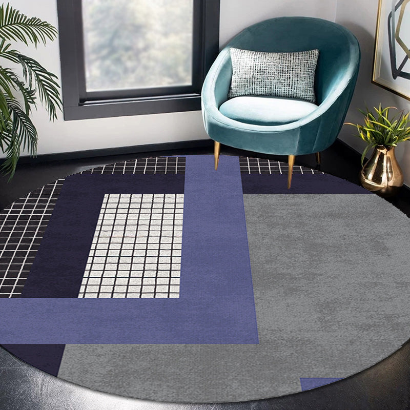 Colorful checkered rug Polyester Modern rug Washable Non-slip Pet-friendly area rug for the living room