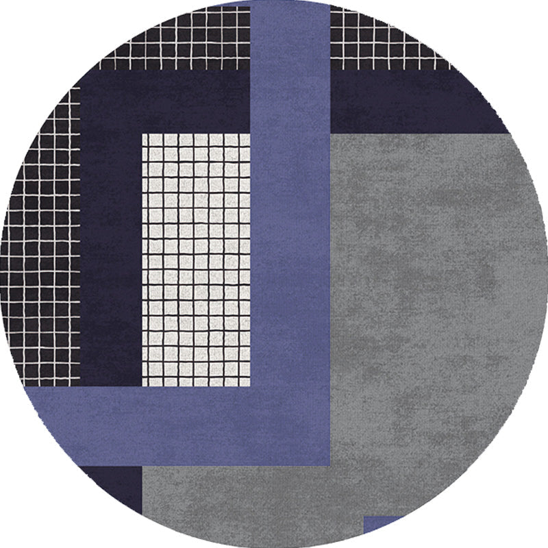 Colorful checkered rug Polyester Modern rug Washable Non-slip Pet-friendly area rug for the living room