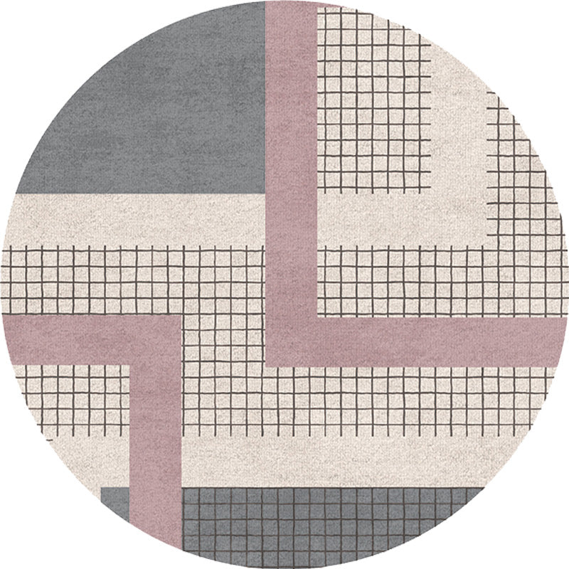 Colorful checkered rug Polyester Modern rug Washable Non-slip Pet-friendly area rug for the living room