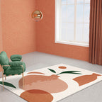 Orange Bottle Pattern Rug Polyester Modern Rug Washable Non-Slip Pet-Friendly Rug for the Living Room