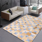 Simple Multicolor Modernist Carpet Polyester Geometric and Checkered Pattern Carpet Washable Pet-Friendly Non-Slip Carpet for the Living Room