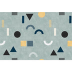 Casual Modernism Area Rug Green Geometric Pattern Area Rug Pet Friendly Non-Slip Washable Area Rug for Decoration