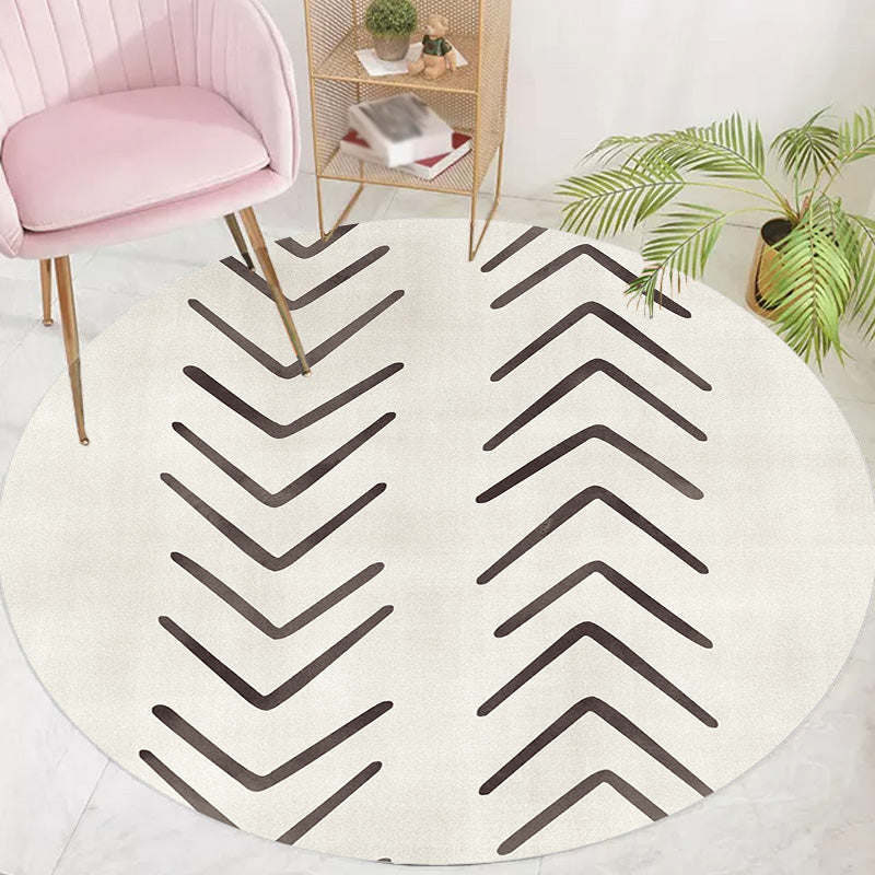 Geometric and striped pattern carpet polyester modern carpet washable non-slip pet-friendly carpet for the living room